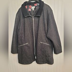 Catherines Black/Gray Jacket With Zippered Pockets Size 5X